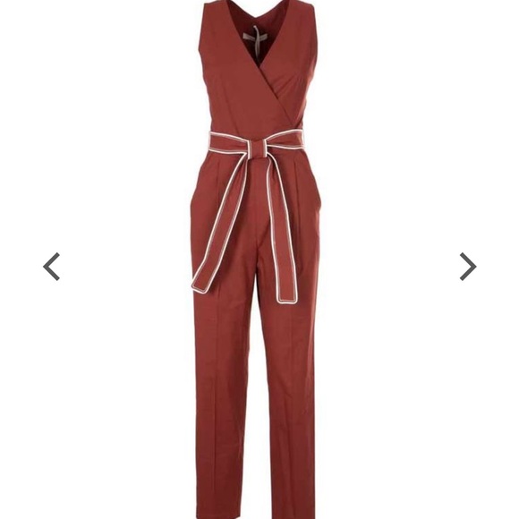 Marella Stretch Jumpsuit in Chocolate colour - Picture 1 of 7